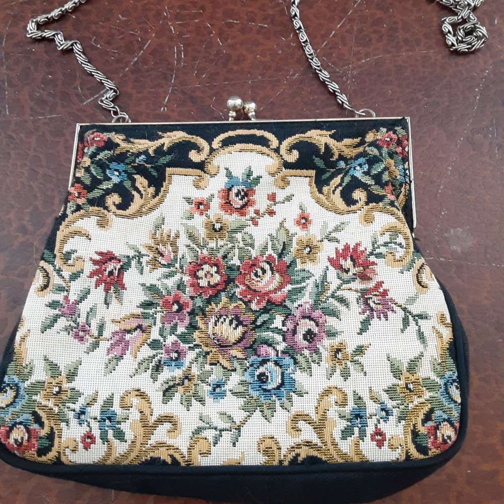 ADG Vintage Embroidered Evening Bag. Multi-colored. 5.5"x7". Excellent condition